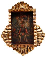 Load image into Gallery viewer, Musician Archangel Colonial Cuzco Peru Handmade Wood Retablo Framed Oil Painting