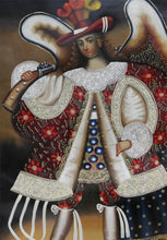 Load image into Gallery viewer, Military Archangel Original Colonial Cuzco Peru Folk Art Oil Painting On Canvas