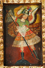 Load image into Gallery viewer, Archangel Michael Colonial Peru Handmade Retablo Religious Handcarved Altarpiece