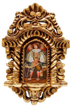 Load image into Gallery viewer, Musician Archangel Colonial Cuzco Peru Handmade Wood Retablo Framed Oil Painting