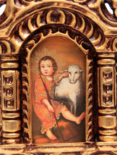 Load image into Gallery viewer, Little Saint John Colonial Cuzco Peru Handmade Wood Retablo Art Oil Painting