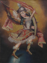 Load image into Gallery viewer, Archangel Michael Original Colonial Peru Folk Art Oil Painting On Canvas