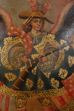 Load image into Gallery viewer, Military Archangel Original Colonial Cuzco Peru Folk Art Oil Painting On Canvas