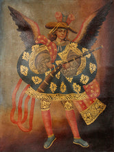 Load image into Gallery viewer, Military Archangel Original Colonial Cuzco Peru Folk Art Oil Painting On Canvas